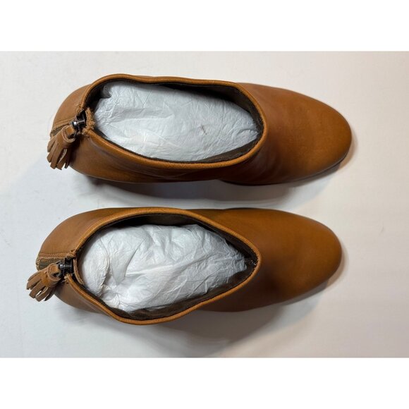 Toms Womens Size 10 Tan Ankle Boots With Tassel Zippers & 2-Inch Heels - Picture 15 of 16
